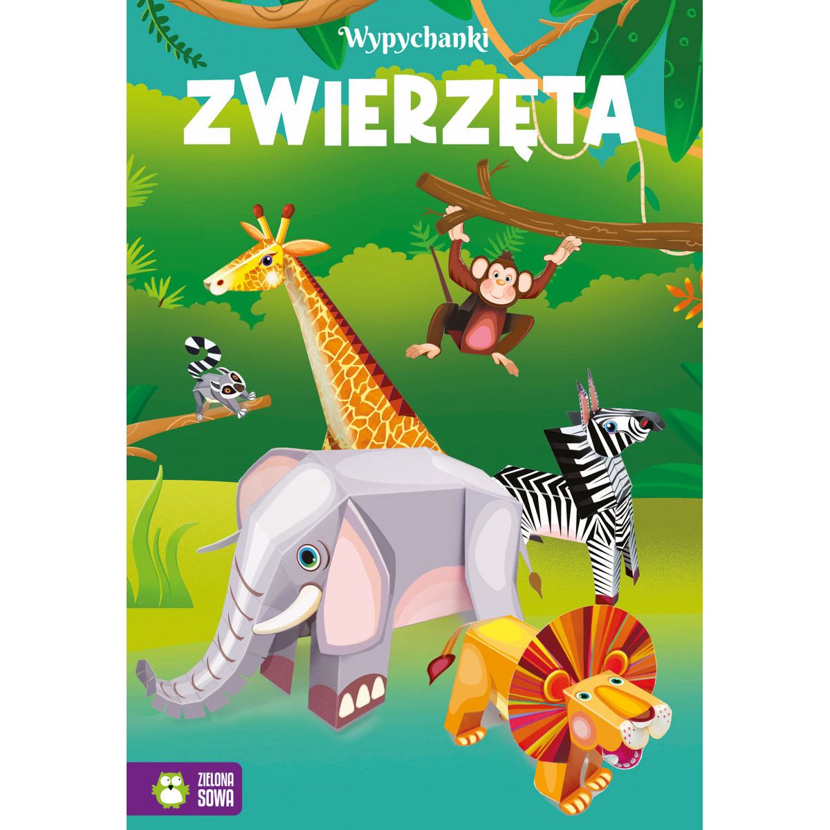 Książeczka edukacyjna Zielona Sowa Wypychanki. Zwierzęta