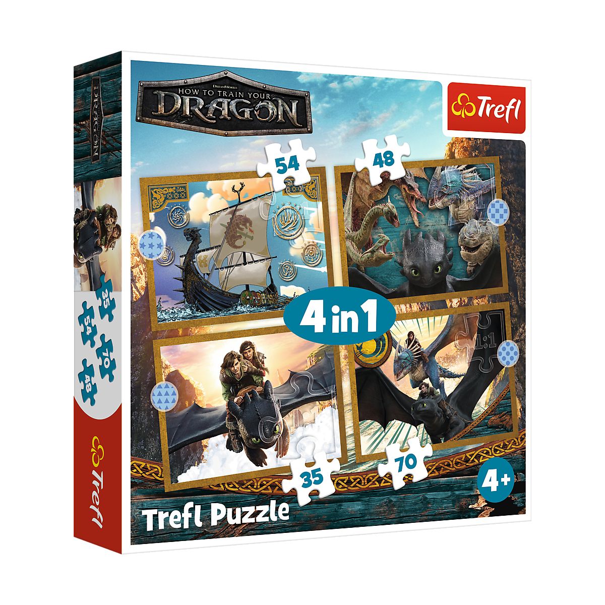 Puzzle Jak Wytresowac Smoka Podróże 4w1 el. Trefl (34678)