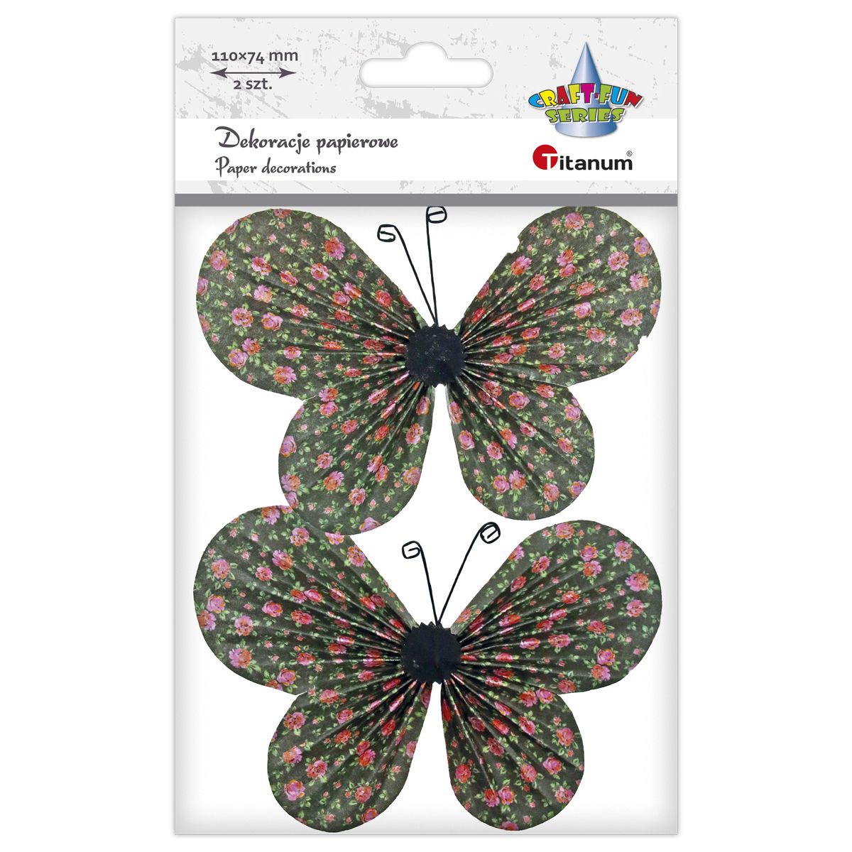 Ozdoba papierowa Titanum Craft-Fun Series motyle 3C (22YX0825-7A)