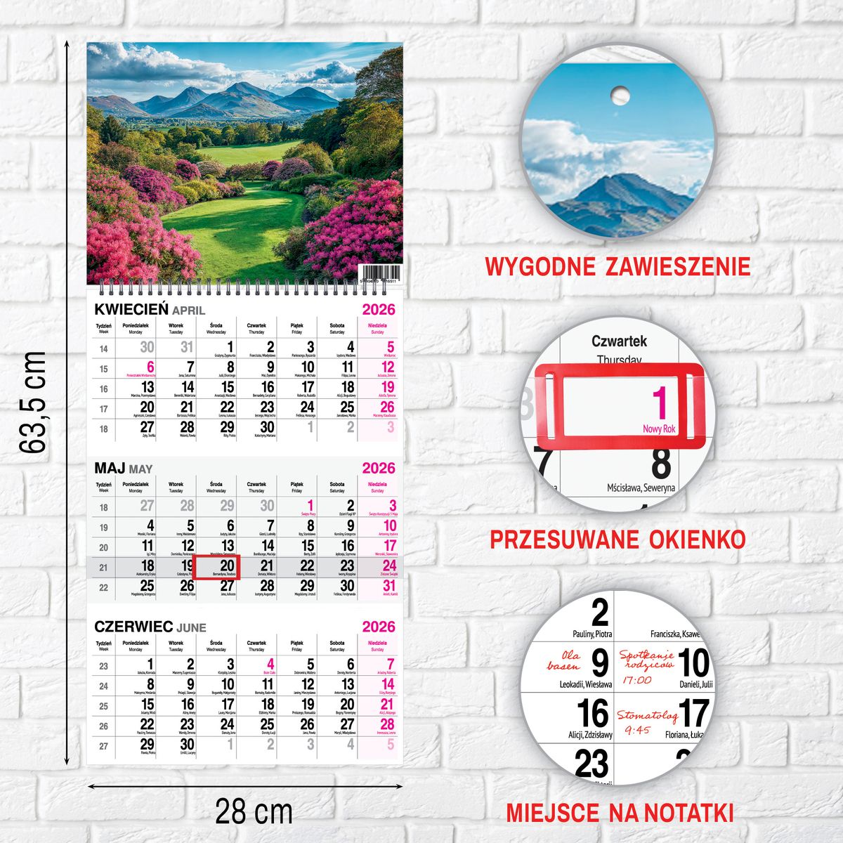 Kalendarz ścienny (401000) k:2915-377 OGRÓD A3 Press