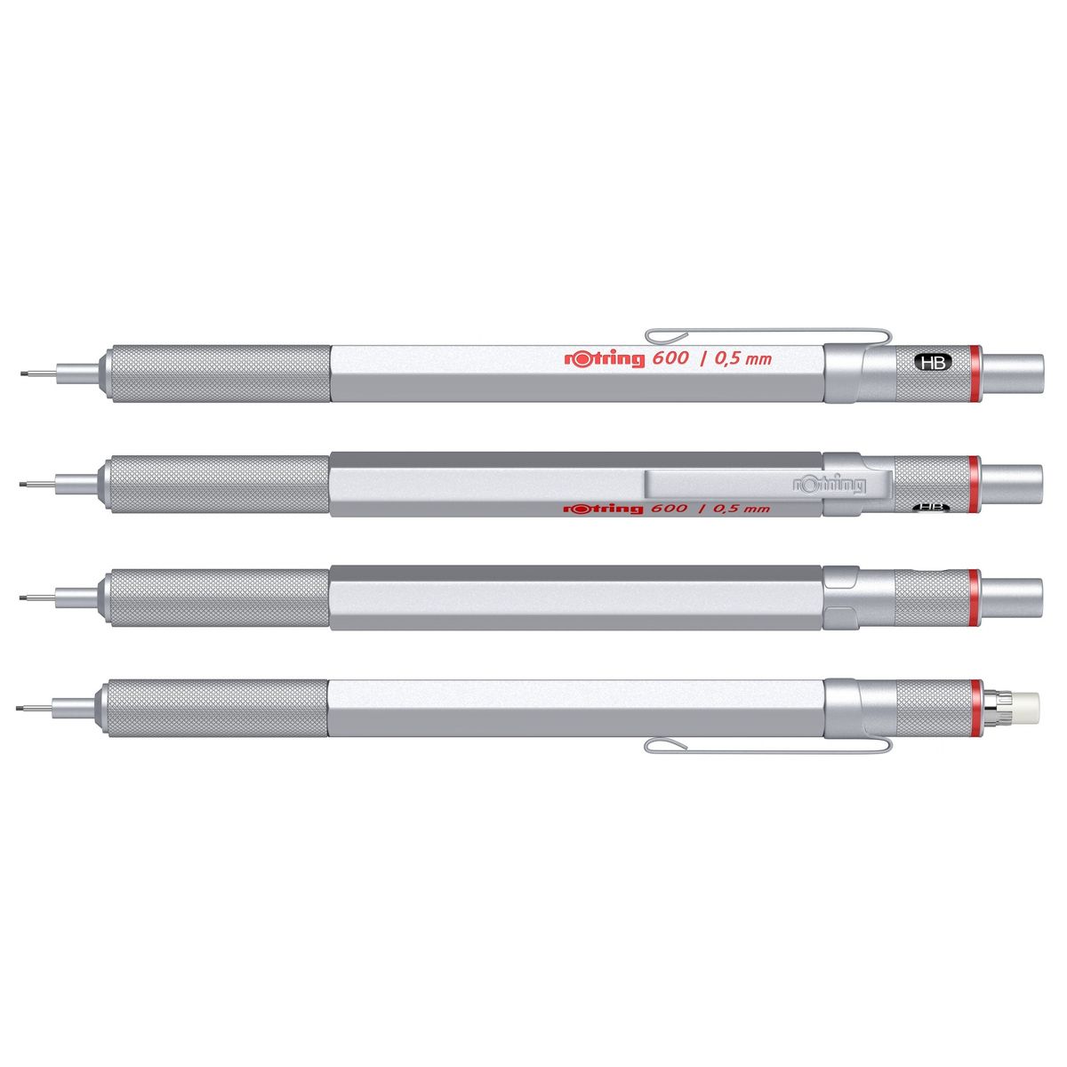 Ołówek automatyczny Rotring 600 srebrny 0,5mm (1904445)
