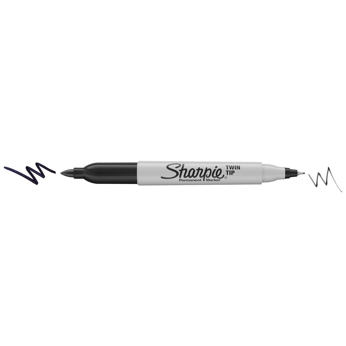 Marker permanentny Sharpie TWIN TIP, czarny okrągła końcówka (S0811100)