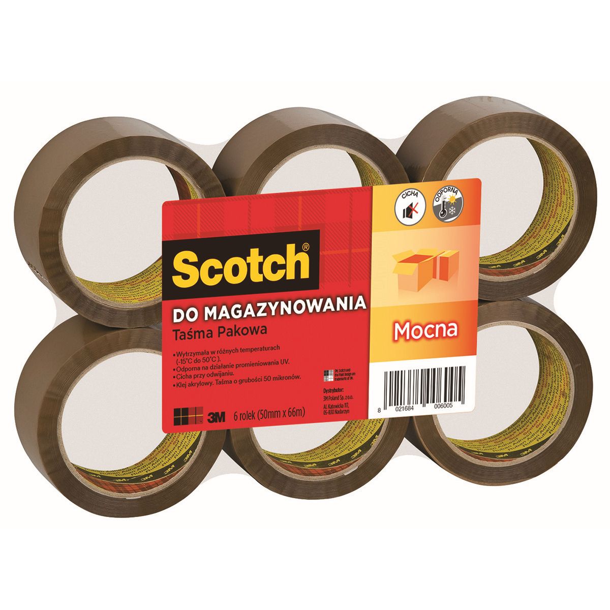 Taśma pakowa 50x66 [mm x m] brązowa Scotch (S5066F6)