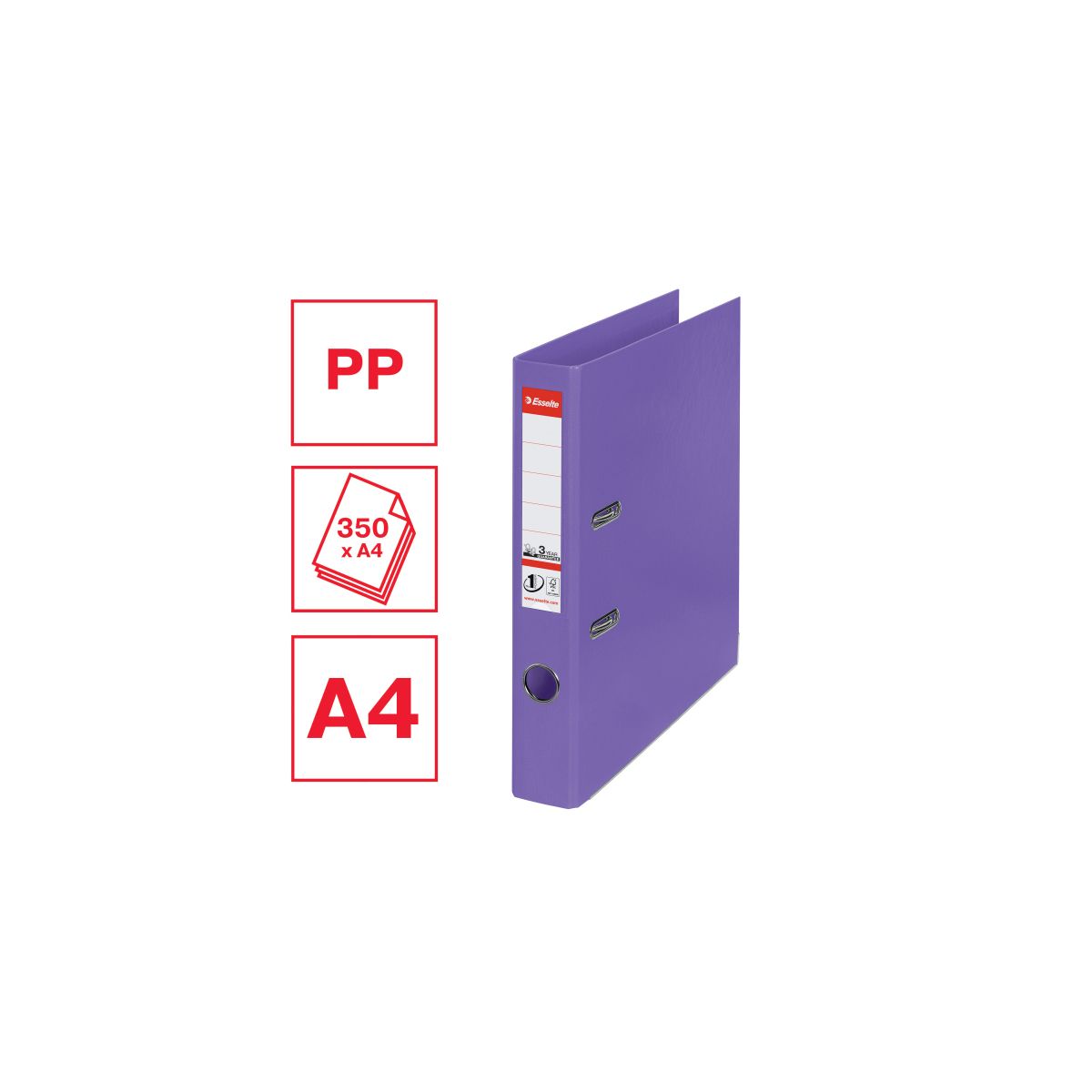 Segregator dźwigniowy Esselte No.1 Power A4 50mm fioletowy (811540)