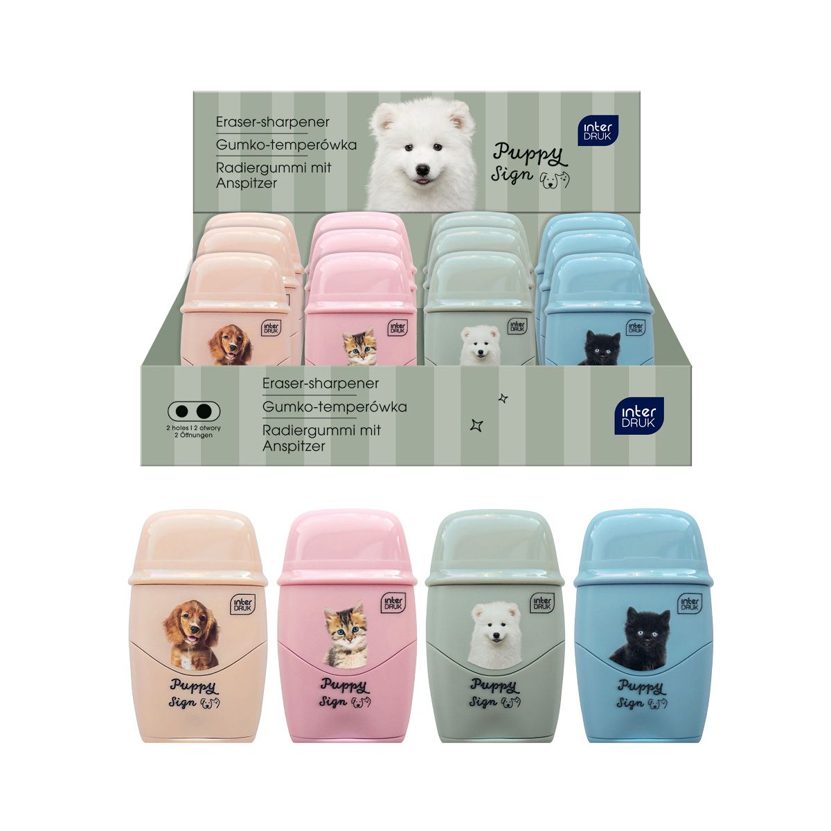 Temperówka PUPPY SIGN podwójna mix Interdruk