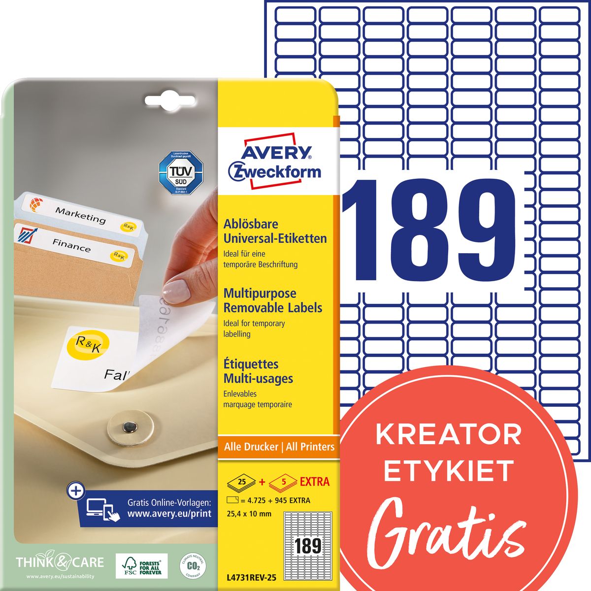Etykieta do oznaczania biała [mm:] 25x10