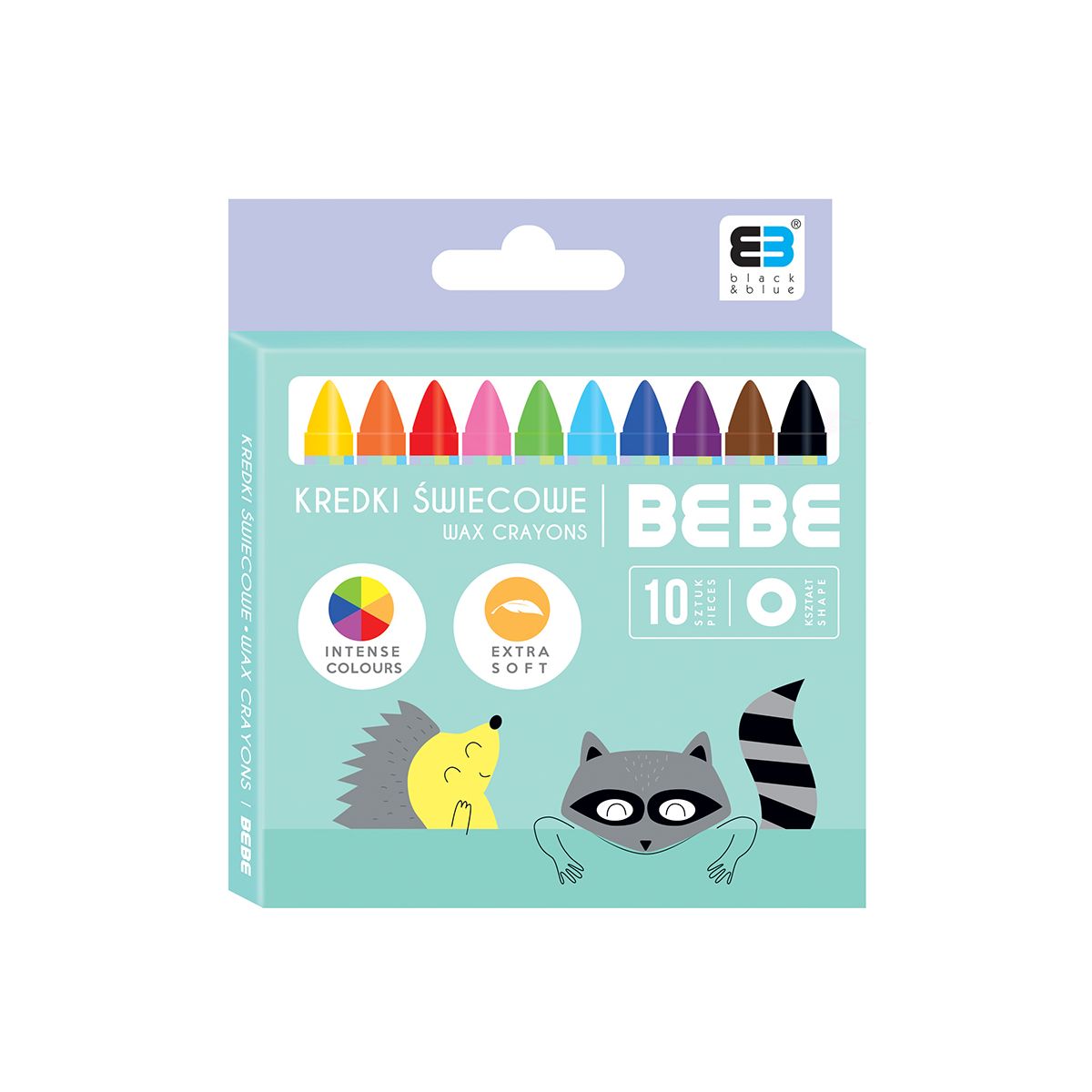 Kredki świecowe Interdruk BB KIDS pastel 10 kol. (IKRŚW10BBKP)
