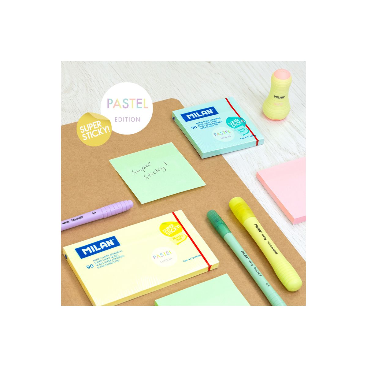 Notes samoprzylepny (karteczki) Milan niebieski 90k [mm:] 8x76 (41721P690)