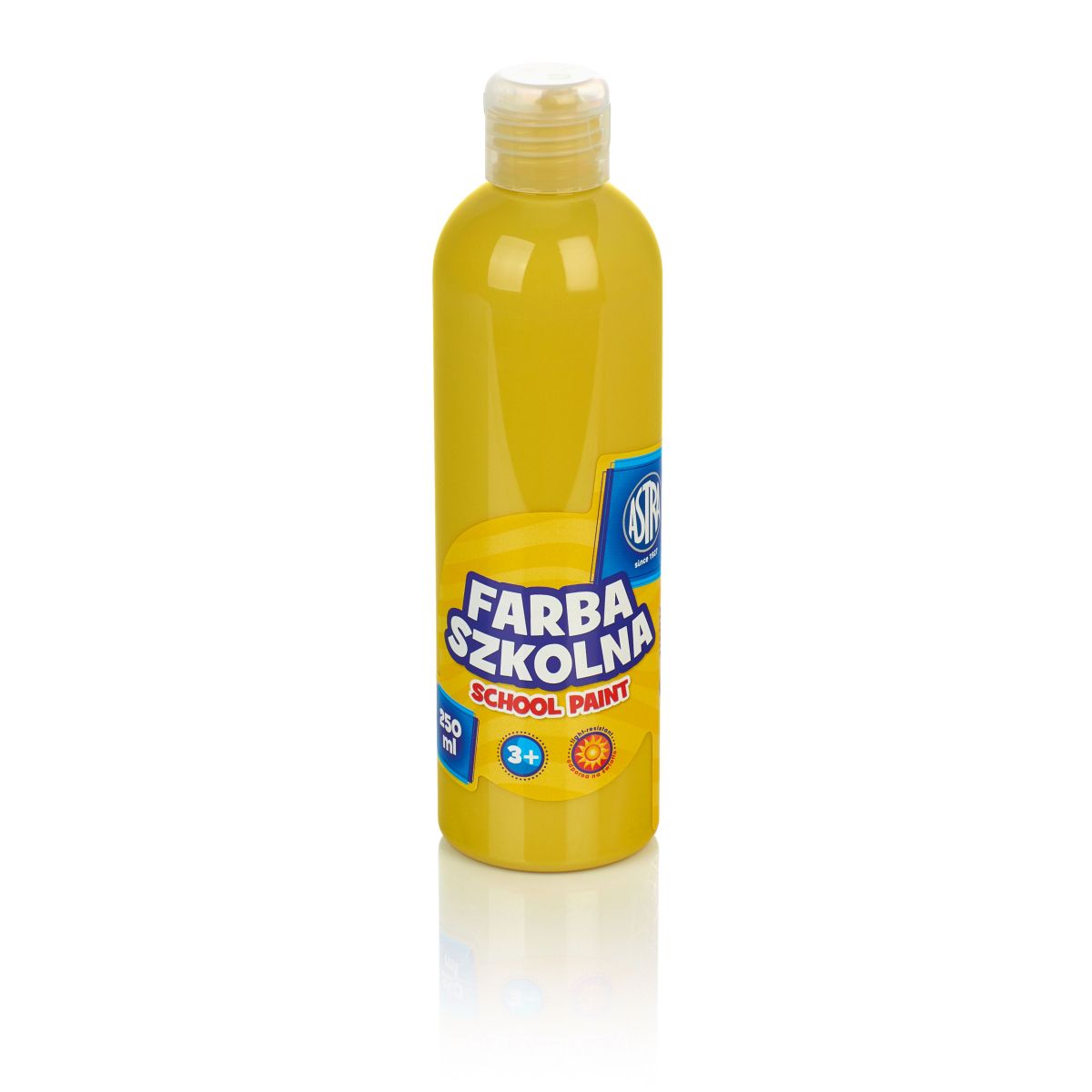 Farby plakatowe Astra szkolne kolor: żółty 250ml 1 kolor.