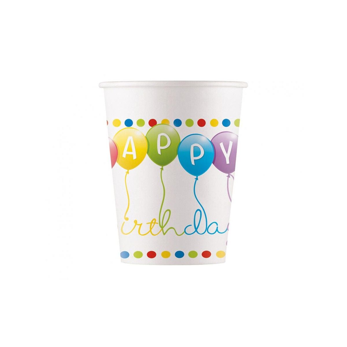 Kubek jednorazowy Godan Birthday Streamers papier 200ml (93461)