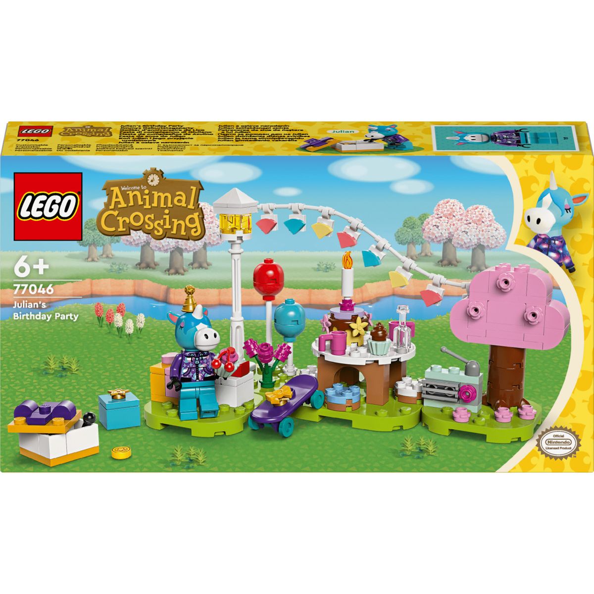 Klocki konstrukcyjne Lego Animal Crossing Koń Julian i jego przyjęcie urodzinowe (77046)