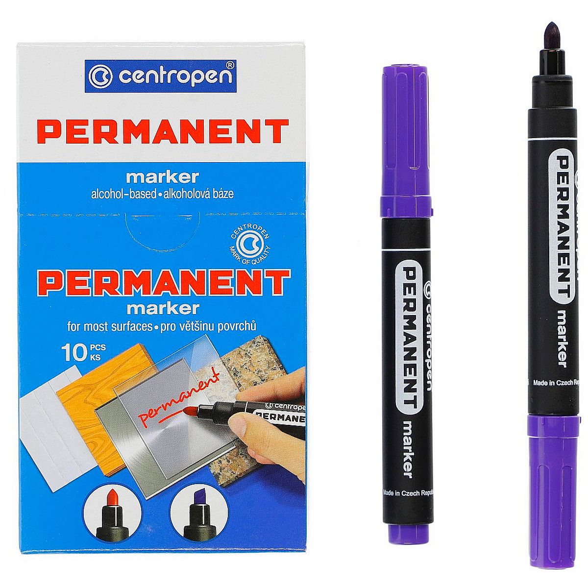 Marker permanentny Centropen fiolet 2,5mm okrągła końcówka (8566)
