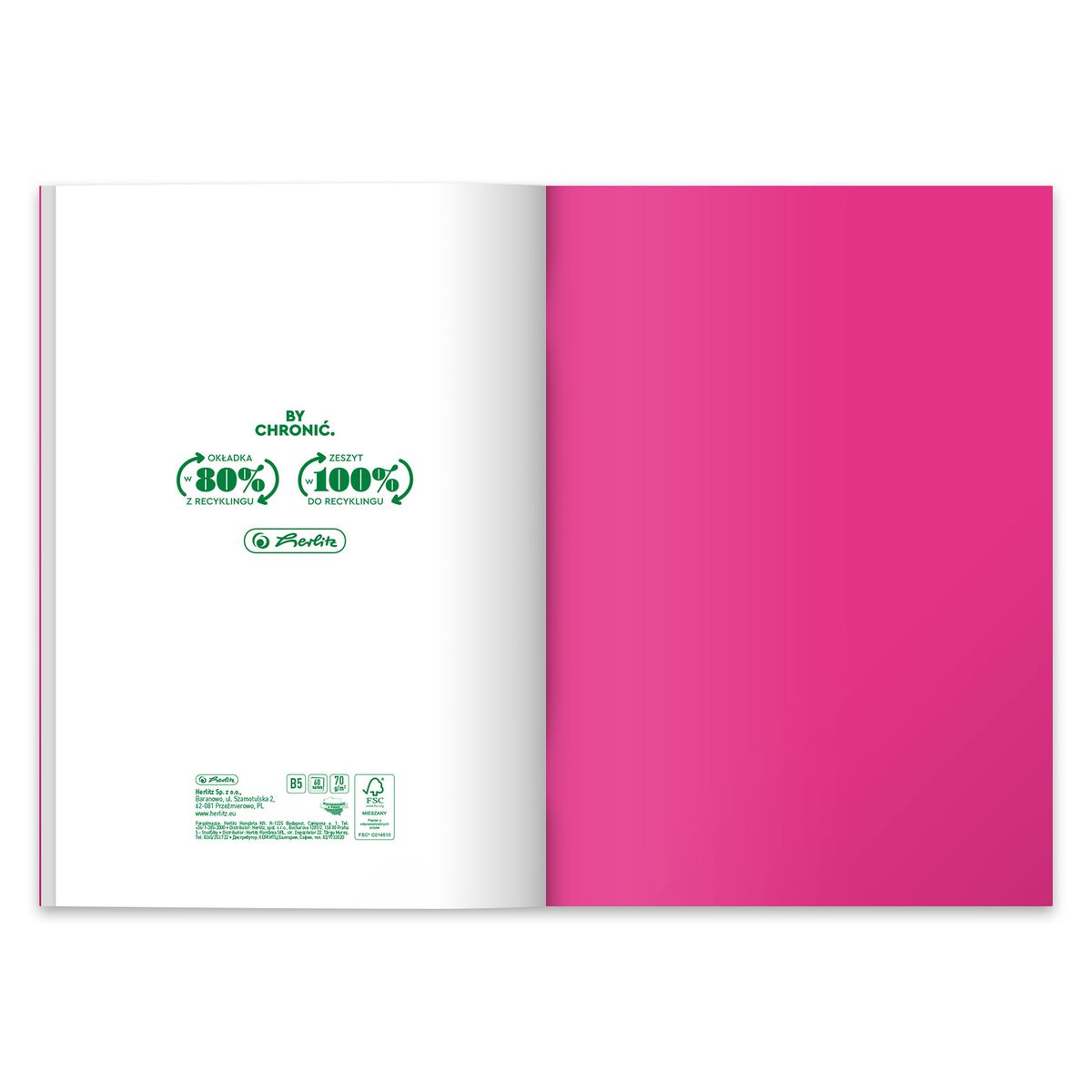 Zeszyt Colors 9564972 B5 60k. 70g krata Herlitz (400198135)