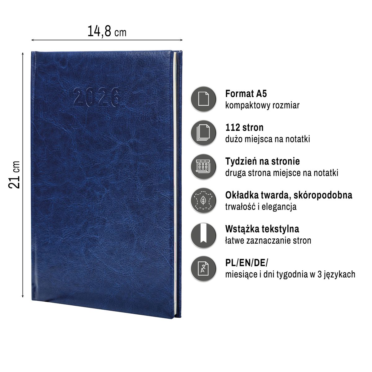 Kalendarz książkowy (terminarz) (308040) k:4071-670 A5 Press (tygodniowy)