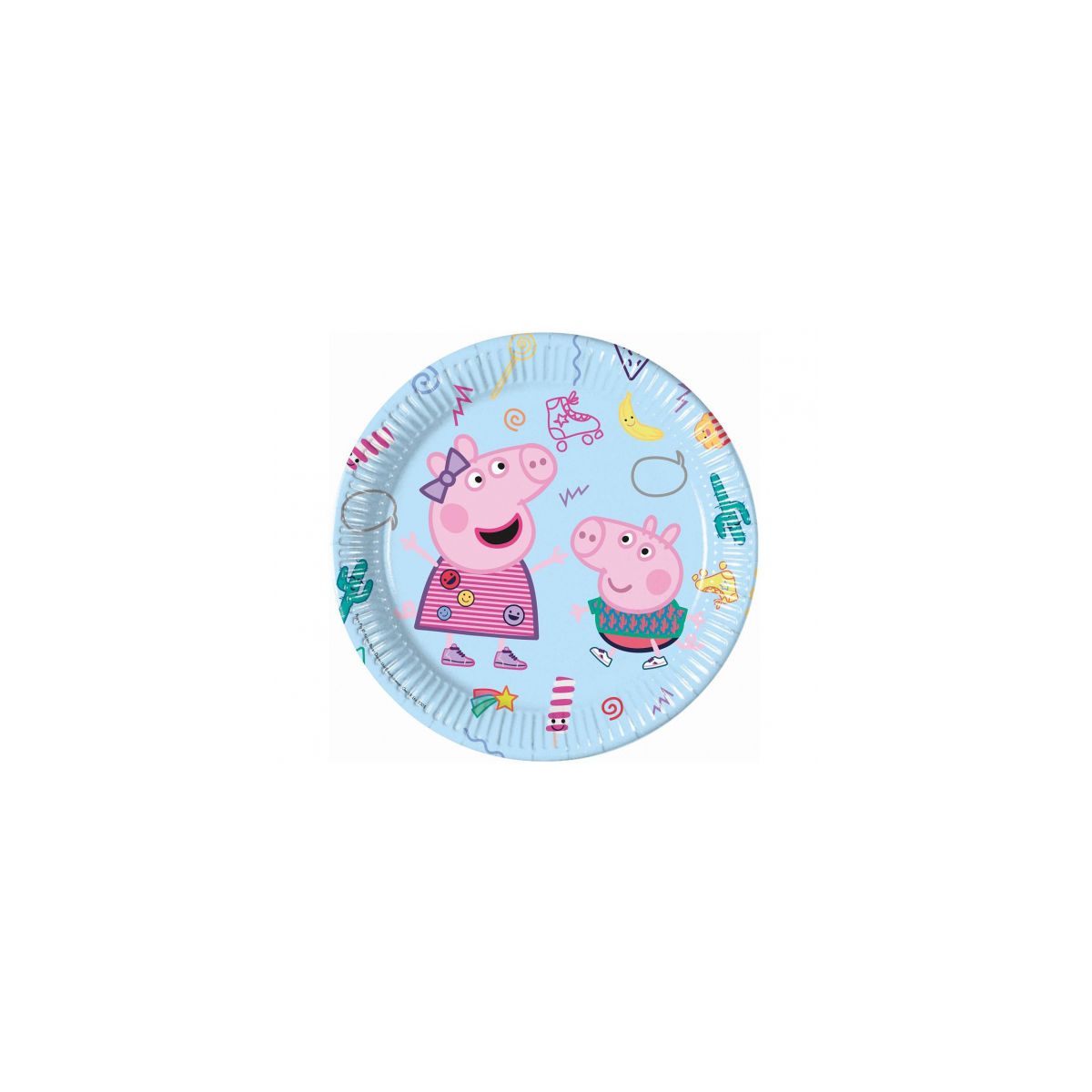 Talerz jednorazowy Godan Peppa Pig (Hasbro) papier śr. 230mm 8 szt (93436)