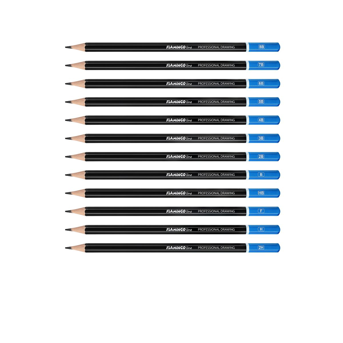 Ołówki techniczne Art Flamingo Line 8B-2H 12szt.