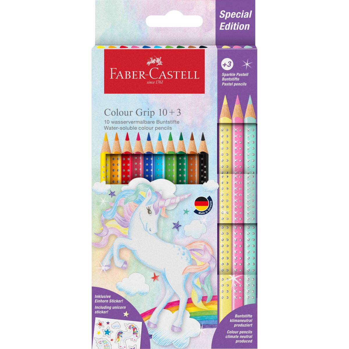 Kredki ołówkowe Faber Castell Unicorn 10+3 kol. (201542 FC)