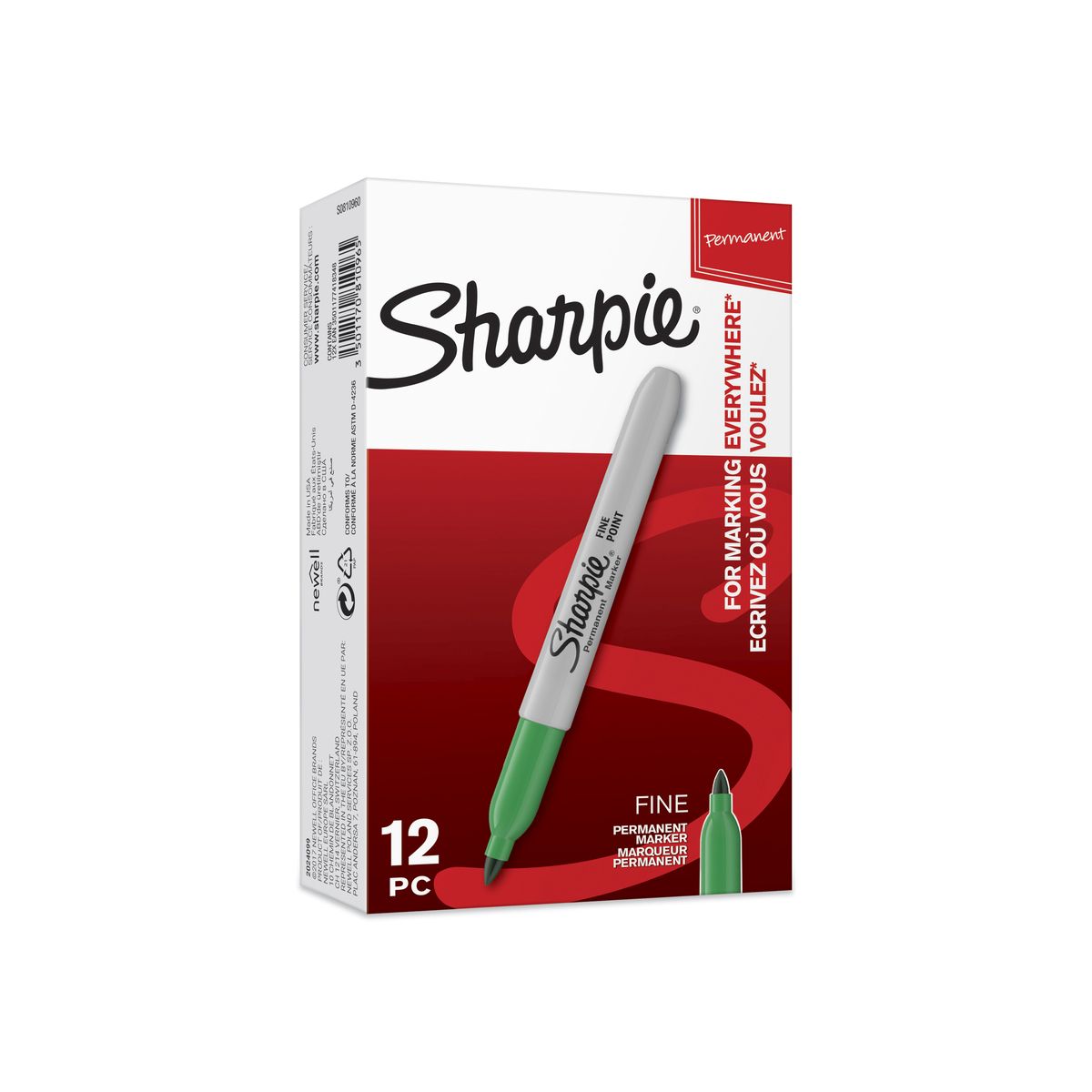 Marker permanentny Paper Mate fine zielony okrągła końcówka (S0810960)