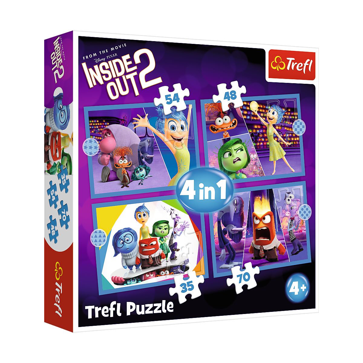 Puzzle Trefl Disney Emocje rządzą 4w1 el. (34652)