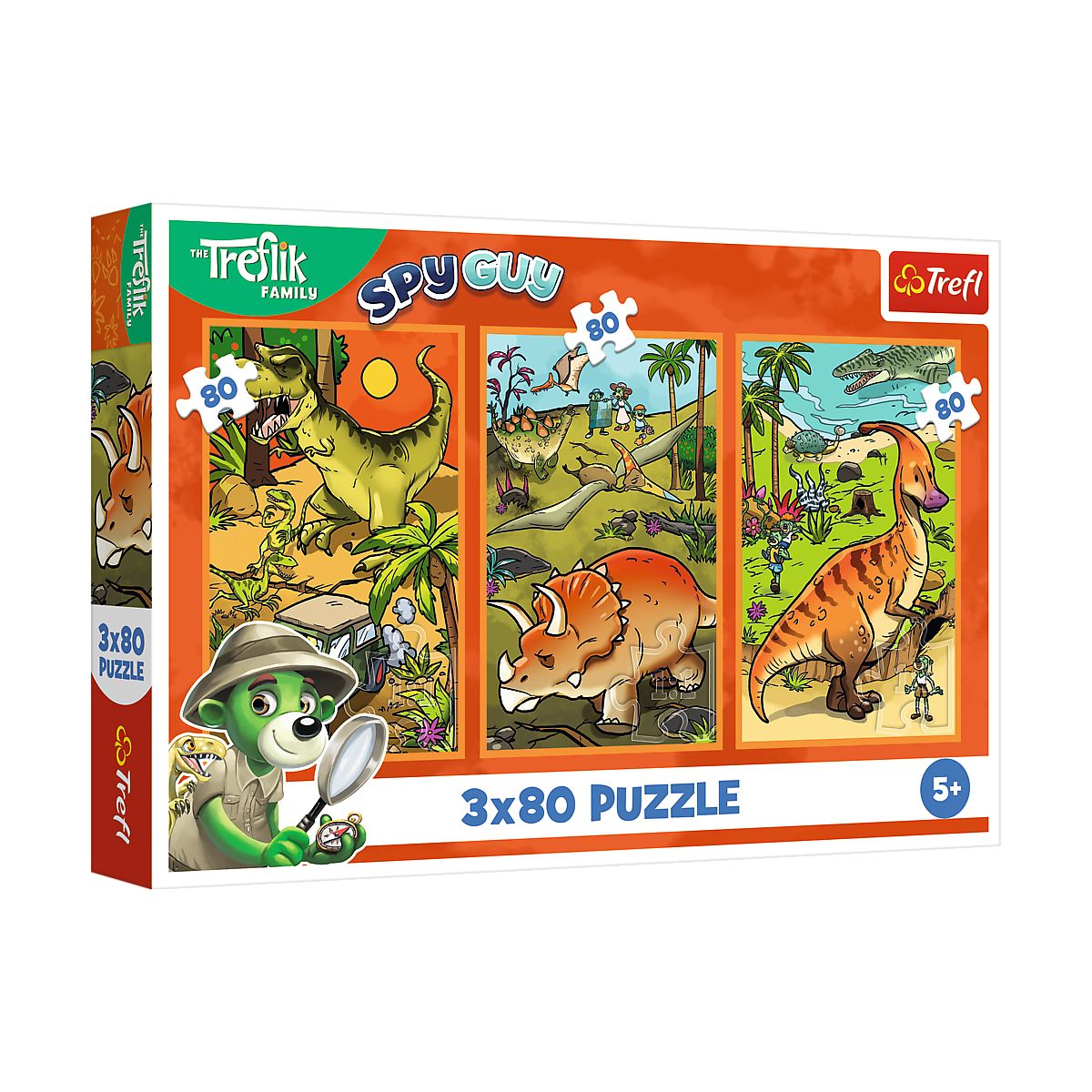 Puzzle Trefliki w świecie dinozaurów 3x80 el. Trefl (34888)