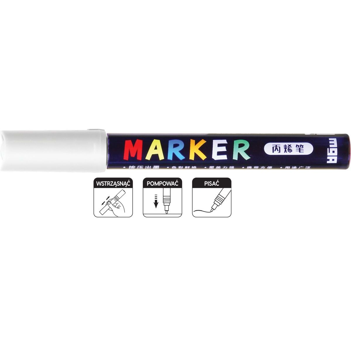 Marker permanentny M&G biały okrągła końcówka (MG APL100-0)