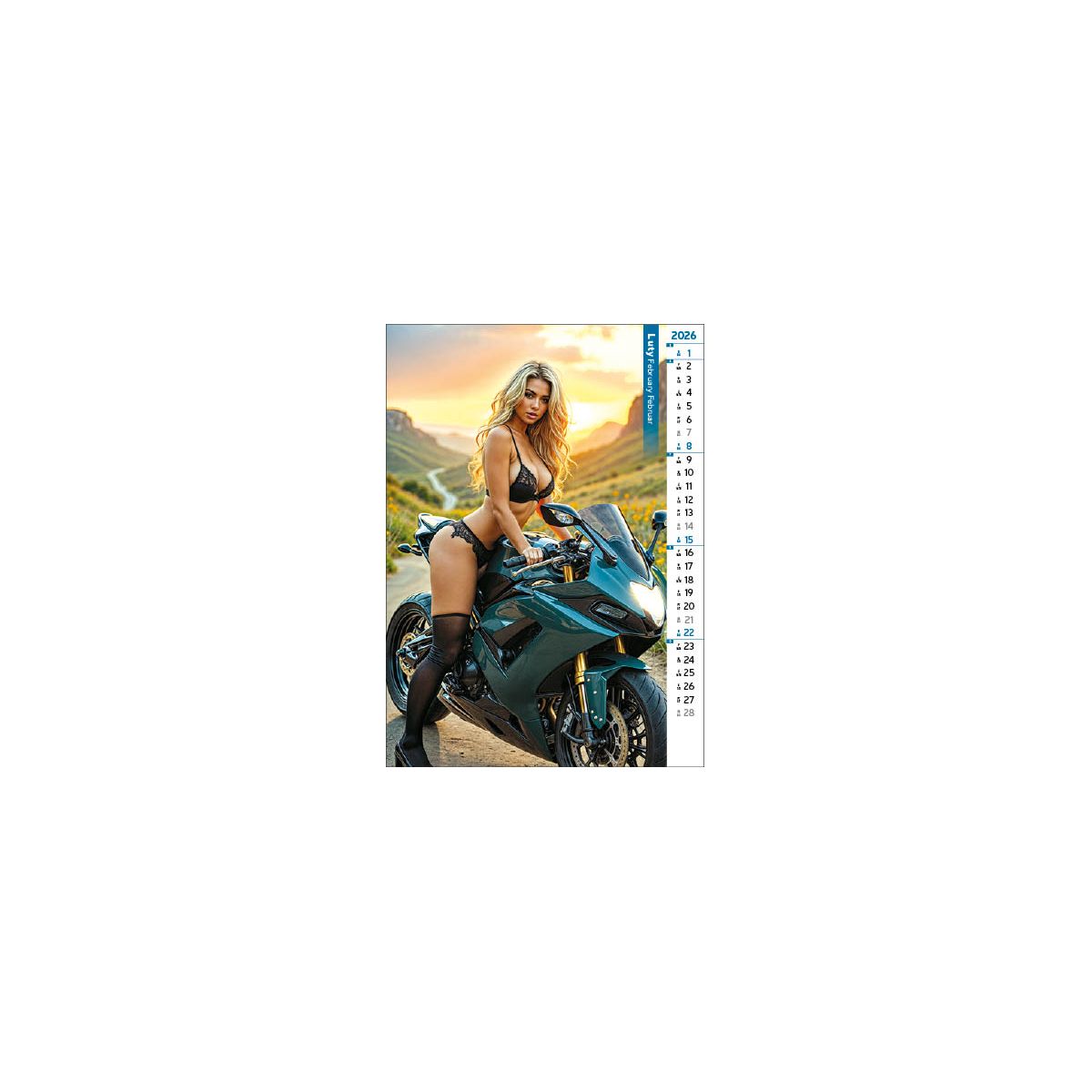 Kalendarz ścienny GORLS&BIKES 12 KARTKOWY 310mm x 500mm Jotan (WP137)
