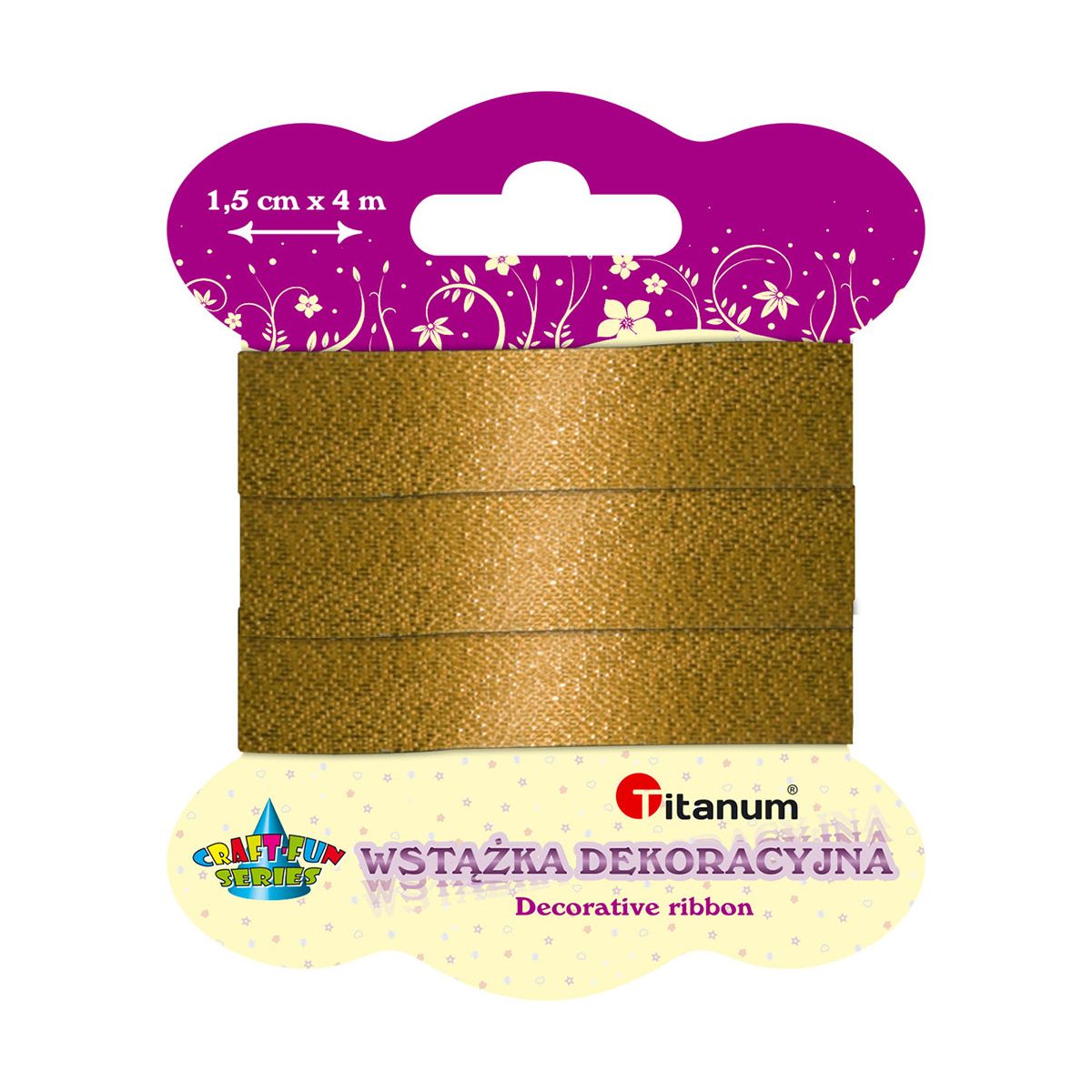 Wstążka Titanum Craft-Fun Series 15x4 [mm x m] złota (344537)