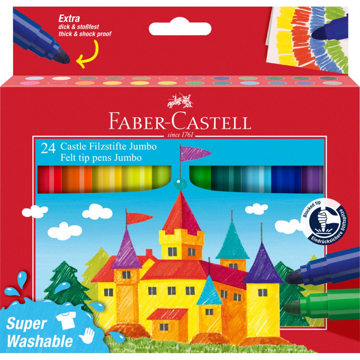 Flamaster Faber Castell Zamek Jumbo 24 kol. (154324 FC)