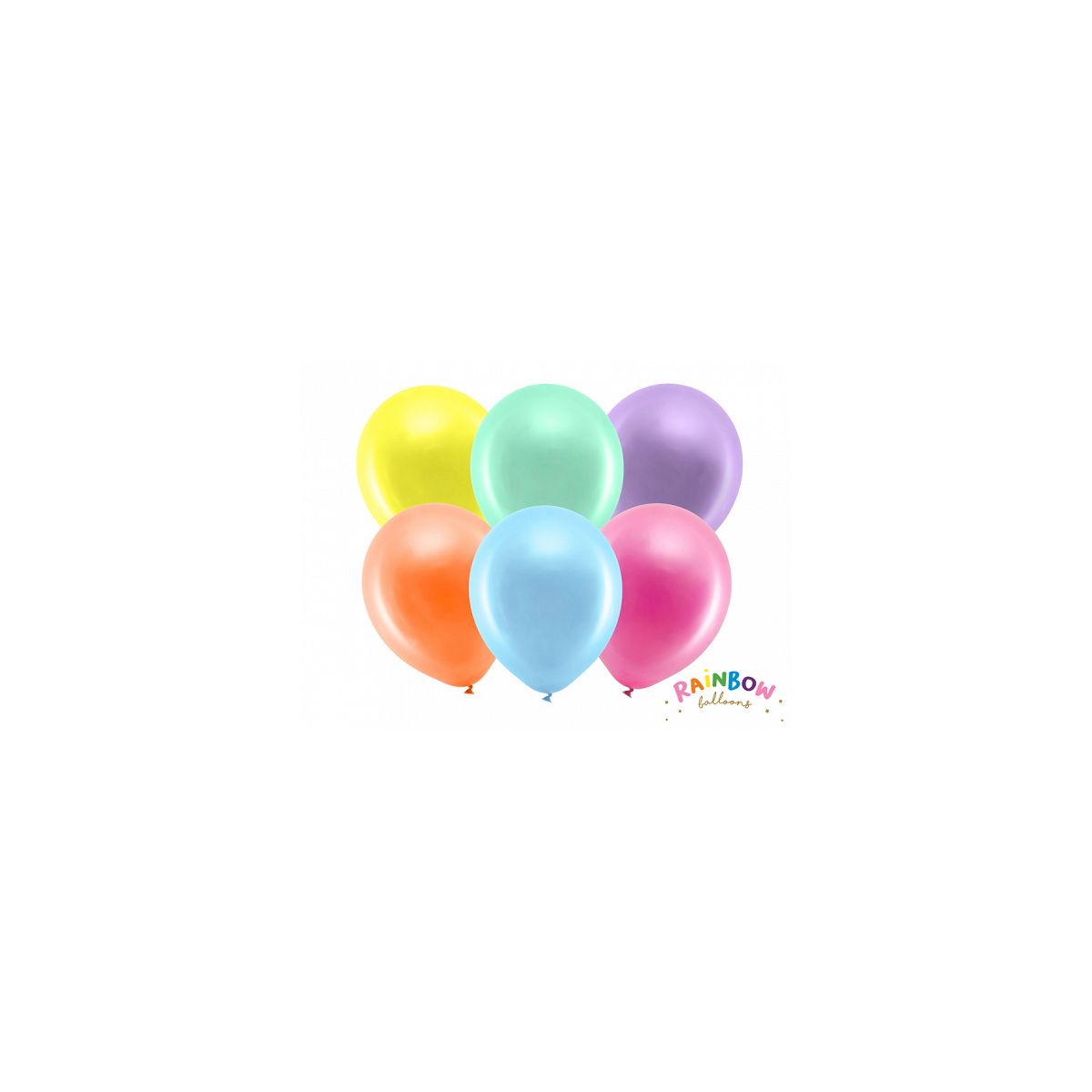 Balon gumowy Partydeco Rainbow metalizowane, mix (RB30M-000)