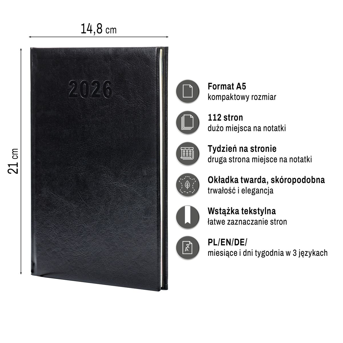 Kalendarz książkowy (terminarz) (308040) k:4071-670 A5 Press (tygodniowy)