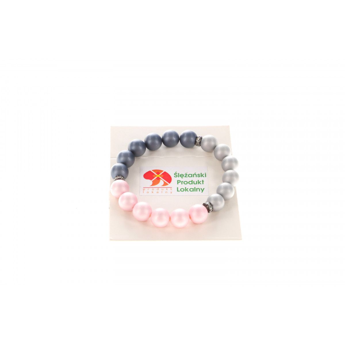 Bransoletka Mol bransoletka perła muszlowa mix róż,jeans,szary 10mm