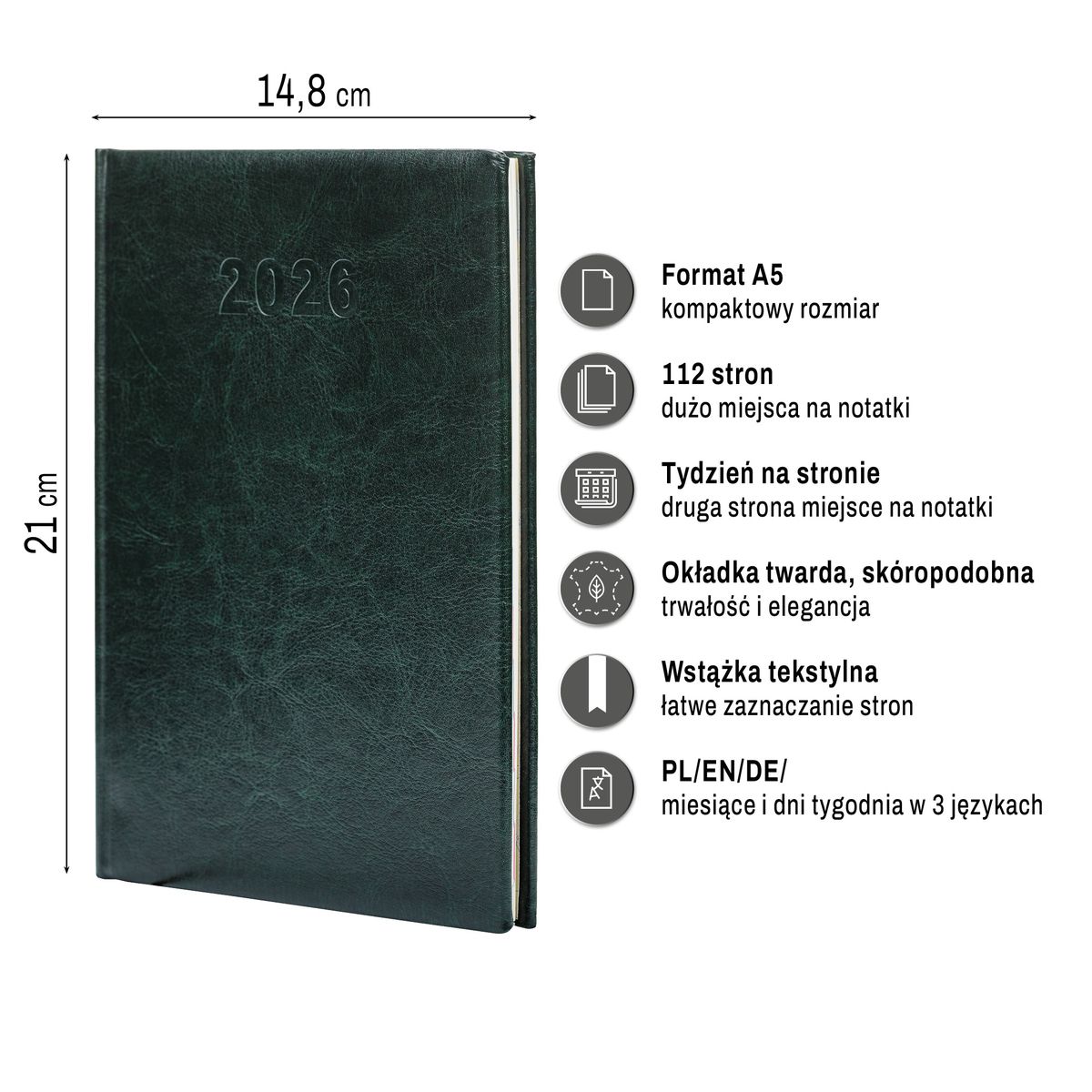 Kalendarz książkowy (terminarz) (308040) k:4071-670 A5 Press (tygodniowy)