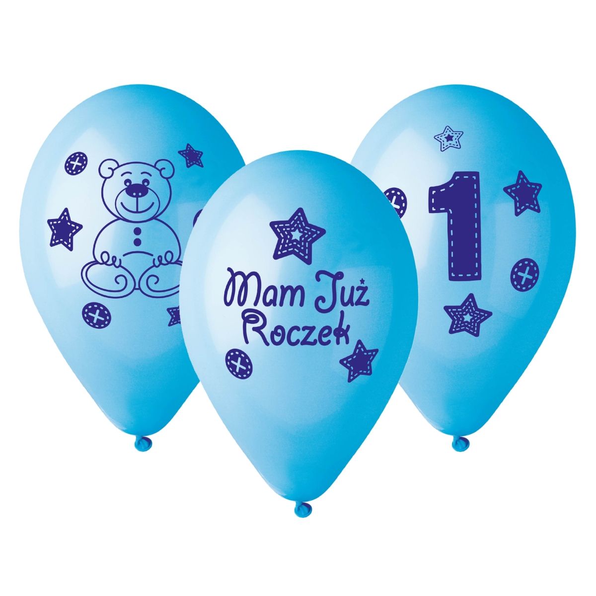 Balon gumowy Godan Moje 1 urodziny Moje 1 urodziny niebieska 300mm 12cal (GB-MU1G)