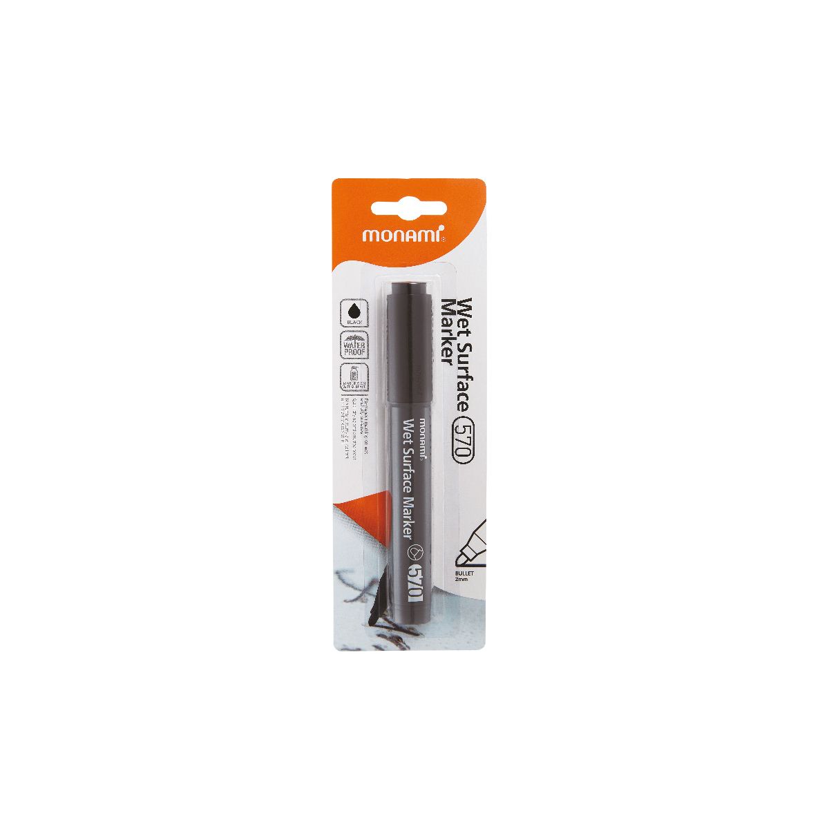 Marker specjalistyczny Monami Do Mokrych Powierzchni 2080140502 B 570/1B czarny 1,2mm (160-2531)