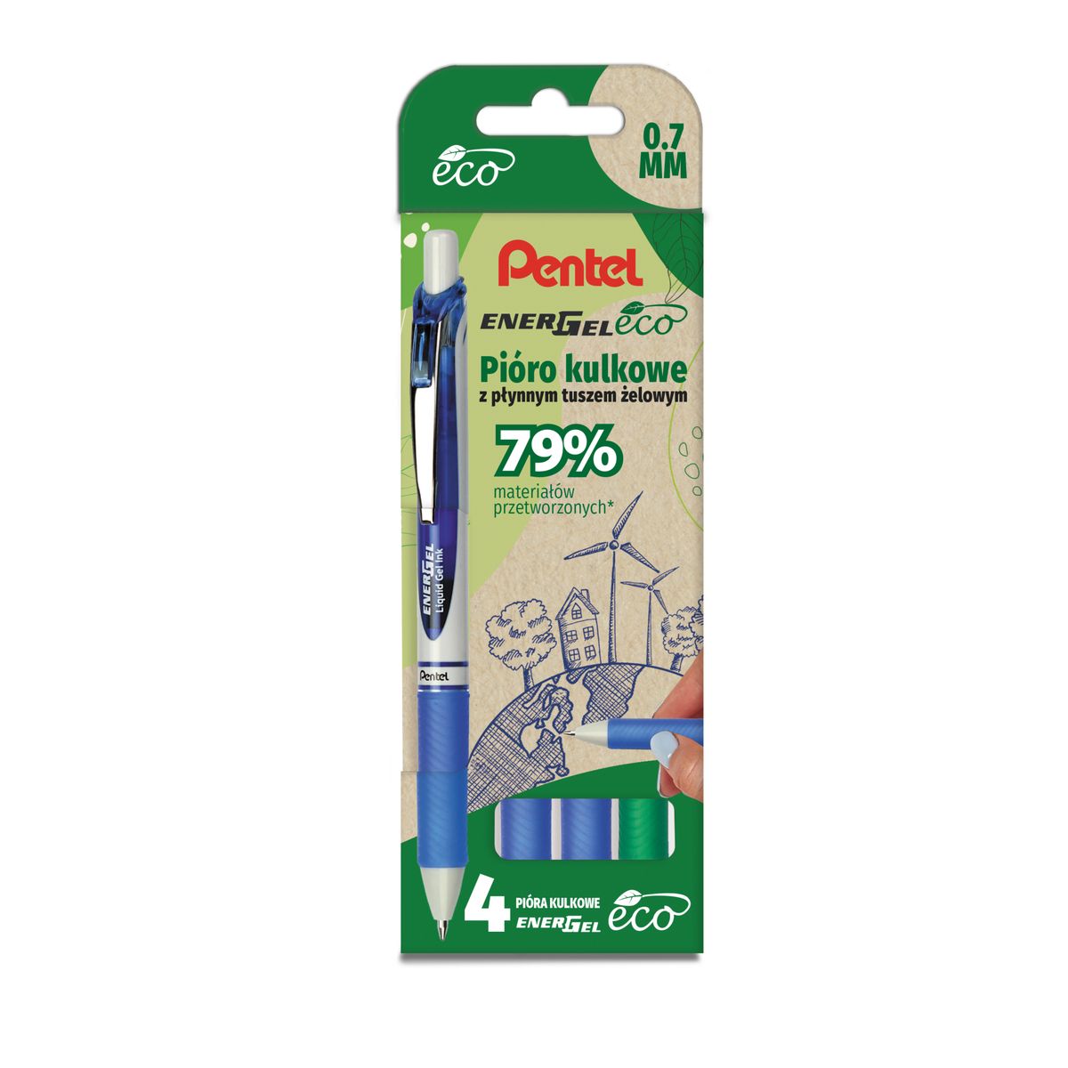 Pióro kulkowe ENERGEL 5902894025211 Pentel (BL77E-ST4DCCCPL)