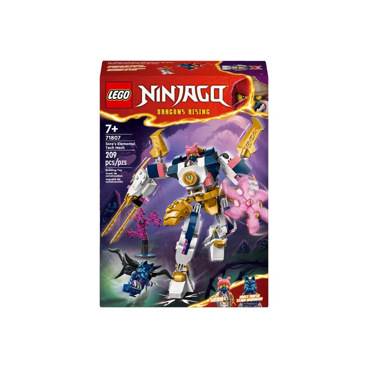 Klocki konstrukcyjne Lego Ninjago Mech żywiołu technologii Sory (71807)