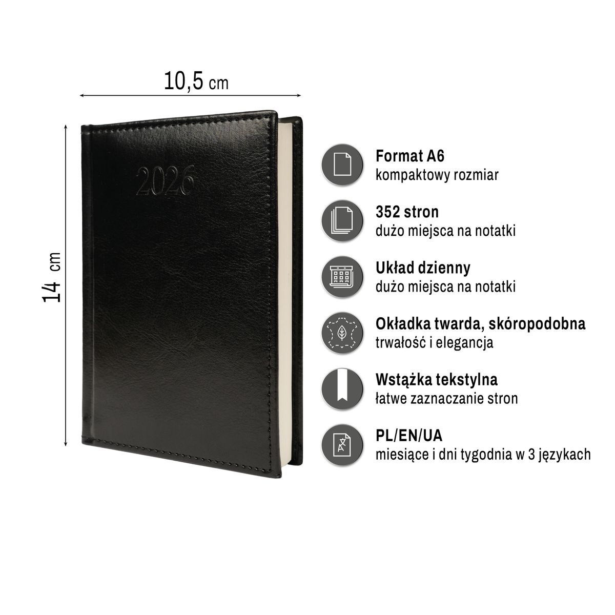 Kalendarz książkowy (terminarz) (308040) k:4071-670 FIGARO A6 Press (DZIENNY)