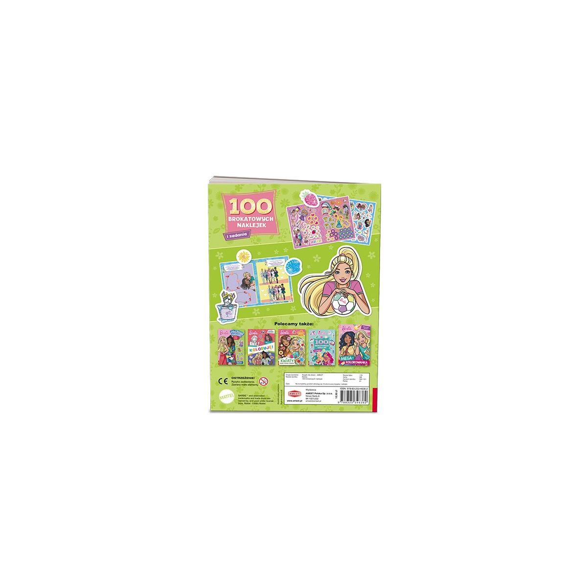 Książeczka edukacyjna Ameet Barbie™. 100 Brokatowych Naklejek (NB 1101)
