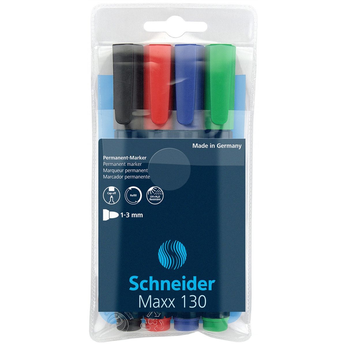 Marker permanentny Schneider Maxx 130, mix 1-3mm okrągła końcówka (SR113094)