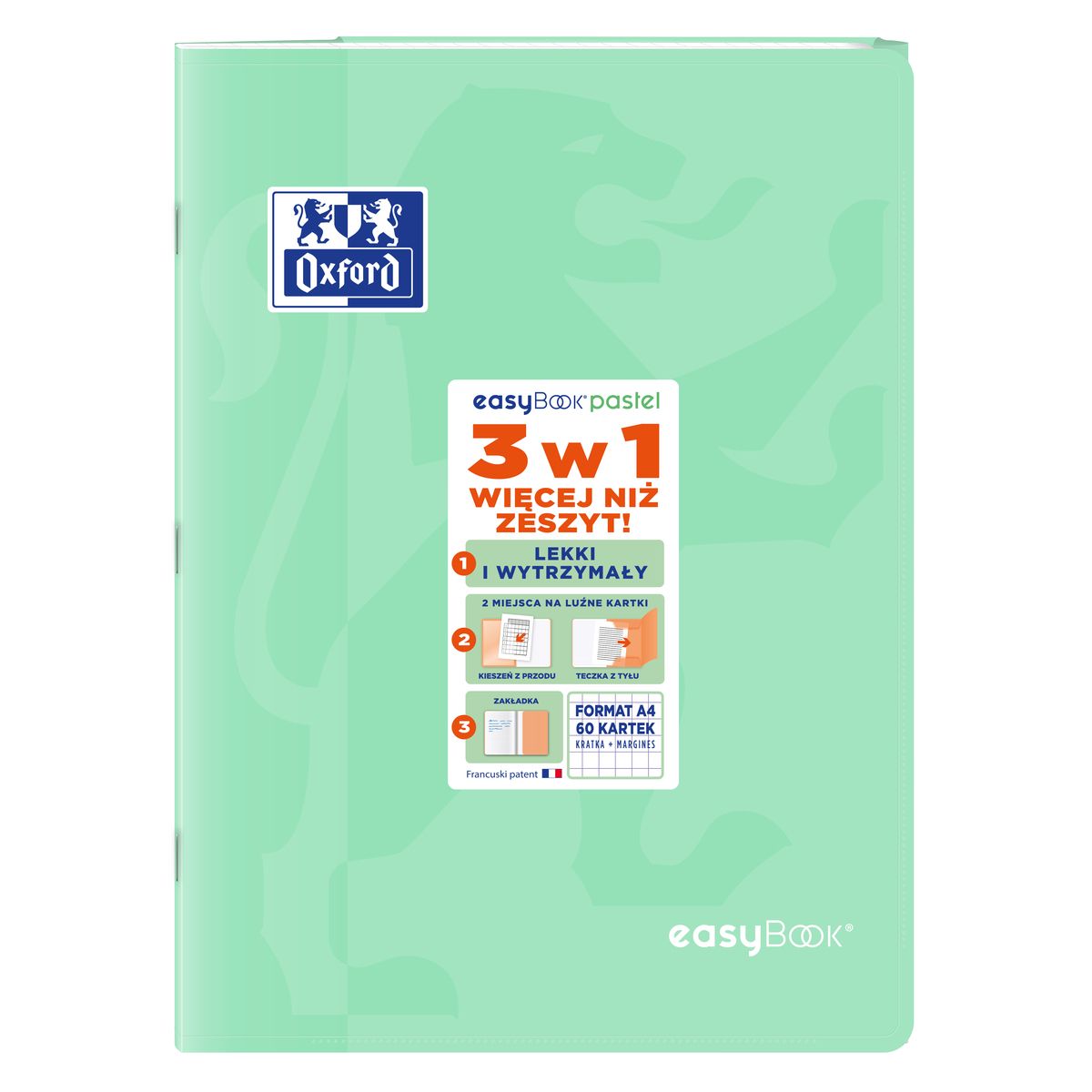 Zeszyt EASYBOOK PASTEL A4 60k. 90g krata Oxford (400161237)