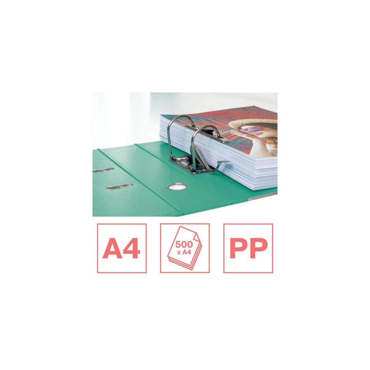 Segregator dźwigniowy No.1 Colour Breeze A4 75mm zielony Esselte (626505)