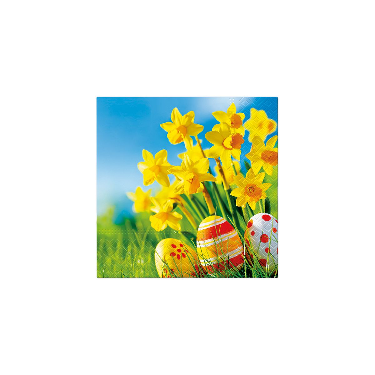 Serwetki Paw WN Eggs Among Daffodils mix nadruk bibuła [mm:] 330x330 (TL125000)