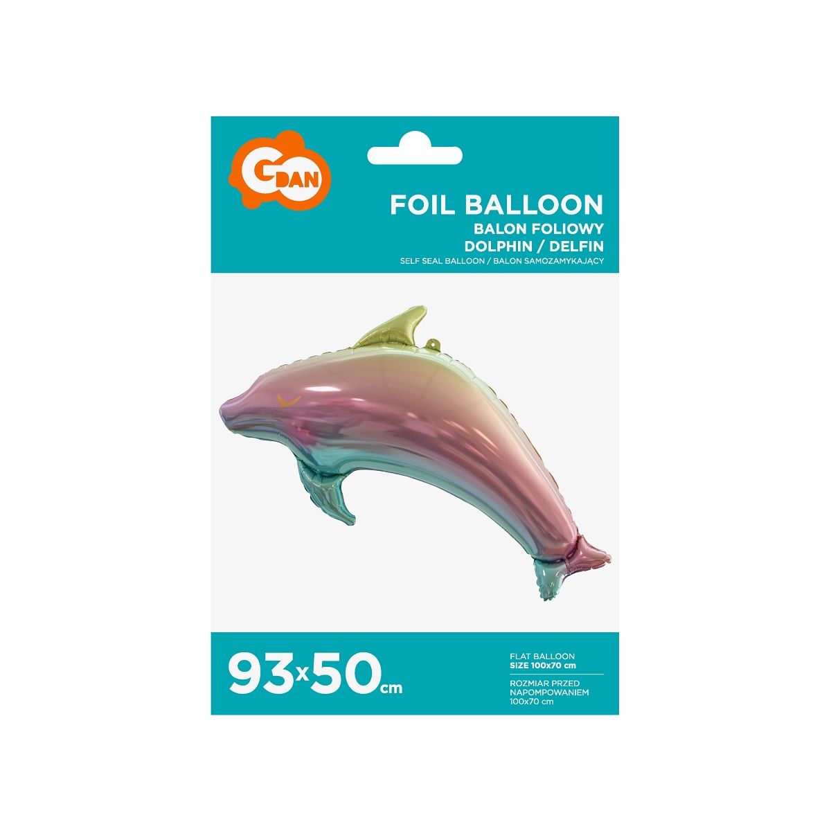 Balon foliowy Godan DELFIN TĘCZOWY (BF-HDFT)