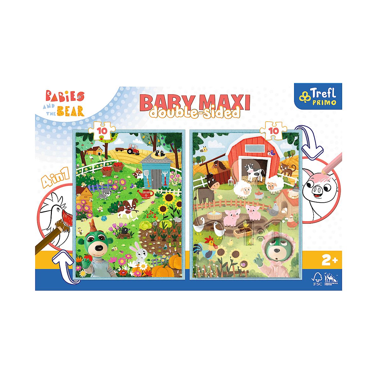 Puzzle Trefl Baby MAXI 2x10 Bobaski i Miś (43000)