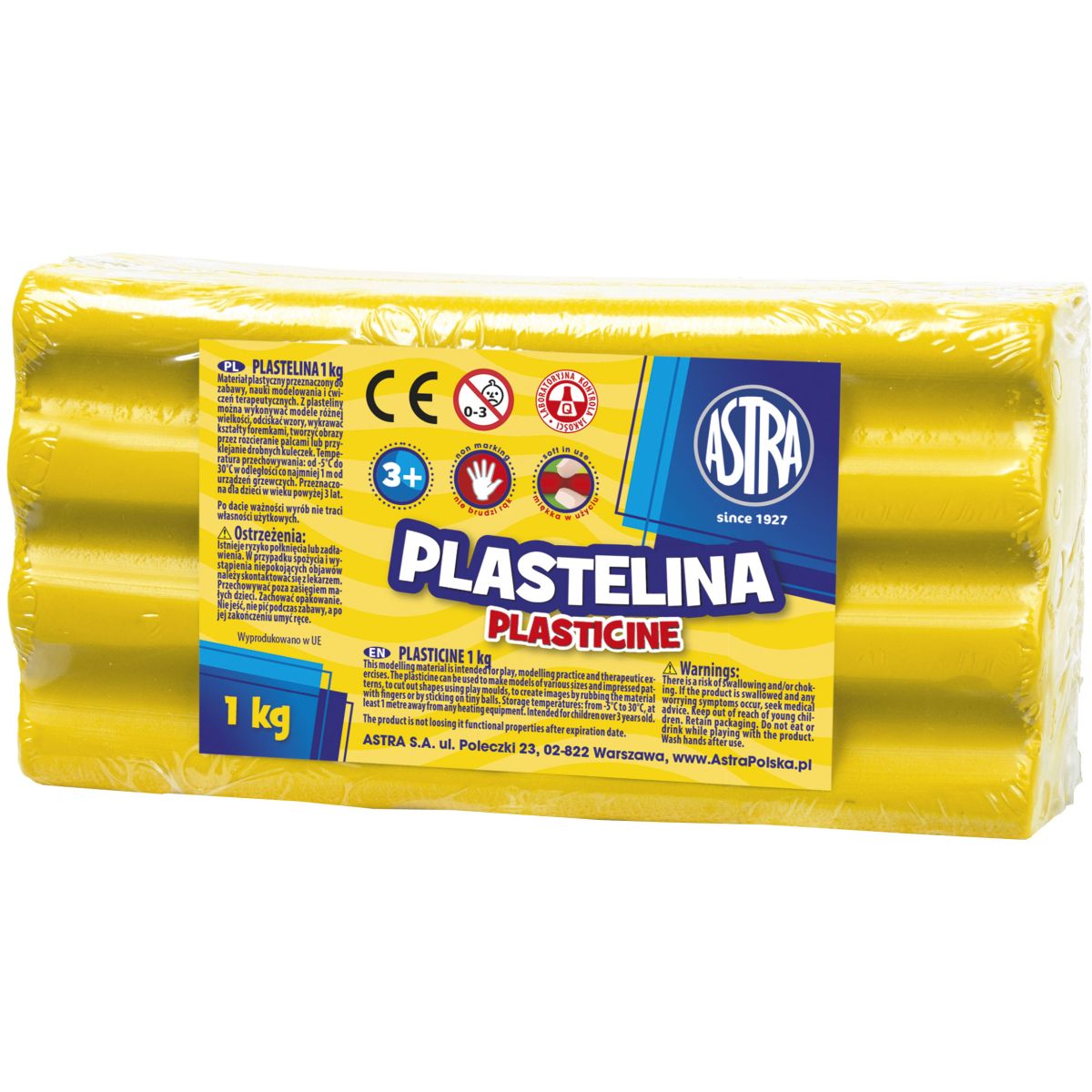 Plastelina Astra 1 kol. żółta 1000g