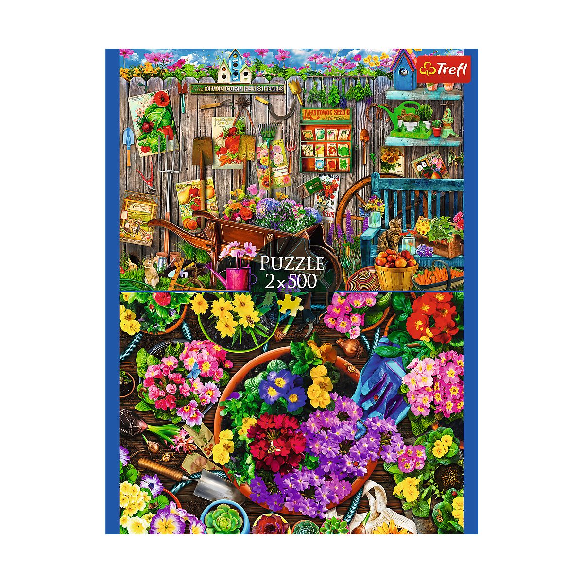 Puzzle Prace w ogrodzie 2x500 el. Trefl (37529)