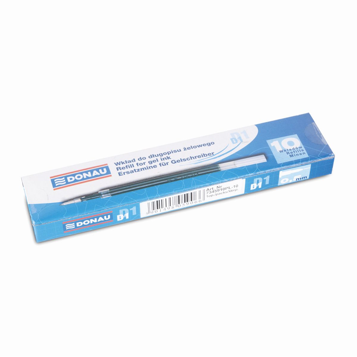 Wkład do długopisu żelowy Donau niebieski 0,5mm (7345910PL-10)