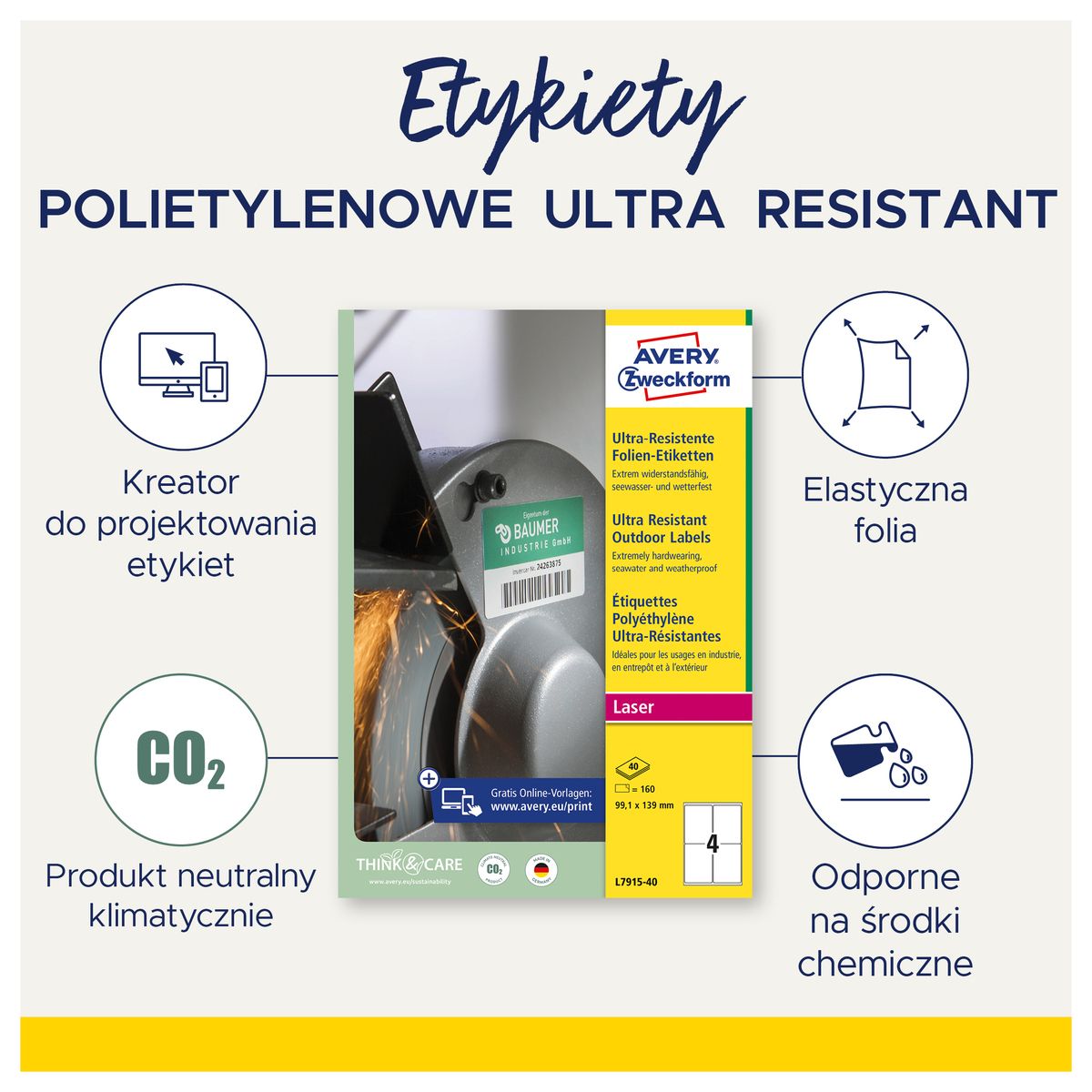 Etykieta samoprzylepna Avery Zweckform A4 biała (L 7912-10)