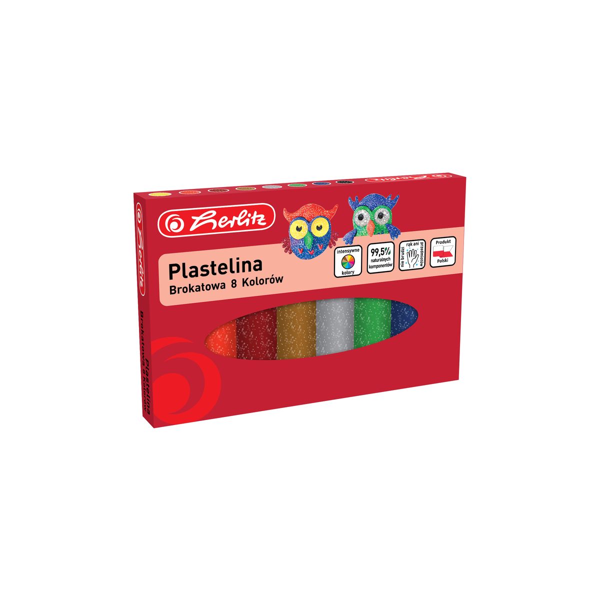 Plastelina Herlitz 8 kol. brokatowa 9589003 mix (300023221)