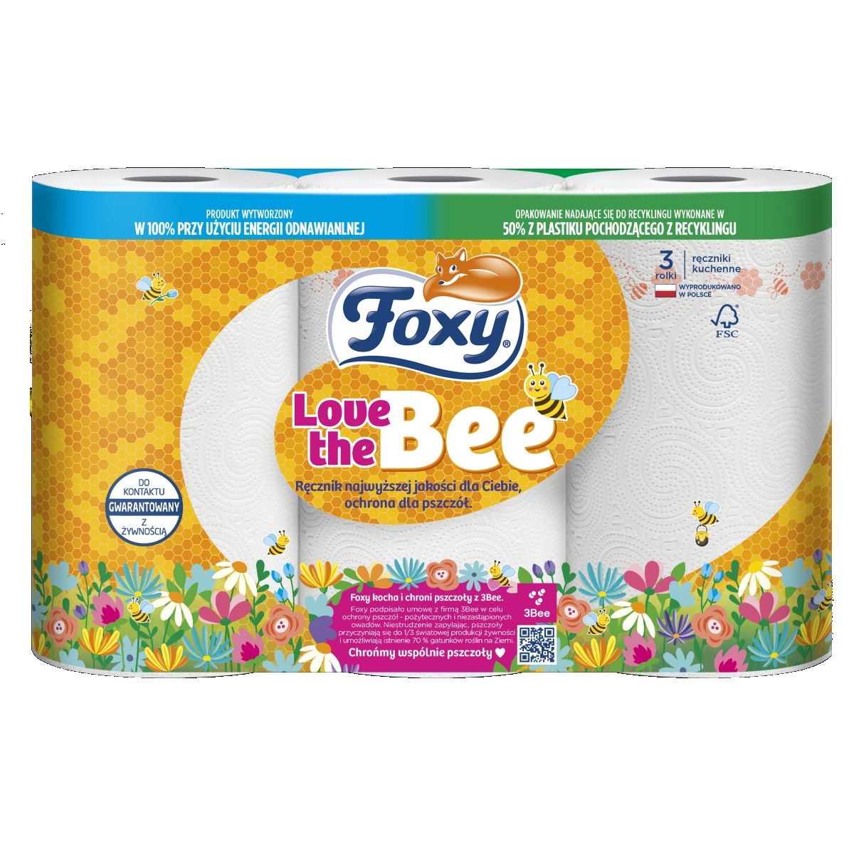 Ręcznik rolka Love Bee papier kolor: biała Foxy